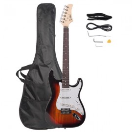 Glarry GST Rosewood Fingerboard Electric GuitarBagShoulder Strap Pick Whammy Bar Cord Wrench Tool Sunset Color