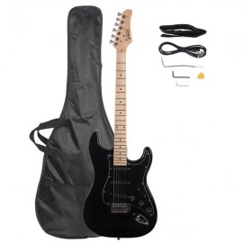 Glarry GST Stylish Electric Guitar Kit with Black Pickguard Black
