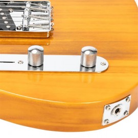 Glarry GTL Left Hands Electric Guitars Maple Fingerboard SS Pickup for Beginners Transparent Yellow