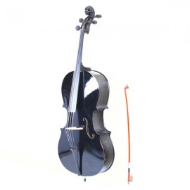 4/4 Wood Cello   Bag   Bow   Rosin   Bridge Black