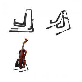 Glarry Foldable Instrument Stand for Ukuleles and Violins Black
