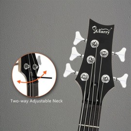 Glarry GIB Electric 5 String Bass Guitar Full Size Bag   Strap   Pick   Connector   Wrench Tool Burlywood
