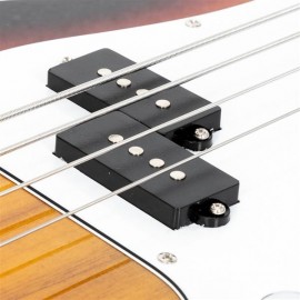 Glarry Fretless Electric Bass Guitar Full Size 4 String for experienced Bass Players Cord Wrench Tool Sunset Color