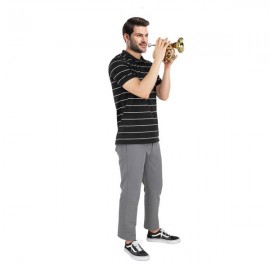 Glarry Brass Bb Pocket Trumpet Mini Trumpet with 7C Mouthpiece Golden